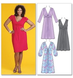 6032 EZ STRETCH KNIT LOOP DRAPE SLVS OR NOT DRESS PATTERN 18-24W